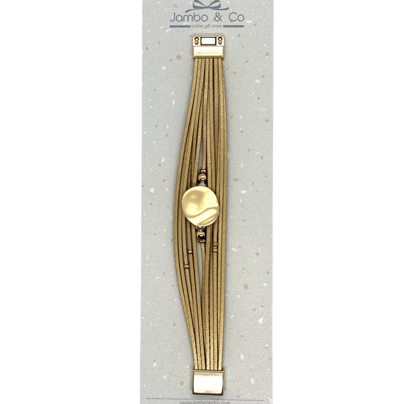Gold Wrap Bracelet with Gold Metal detail