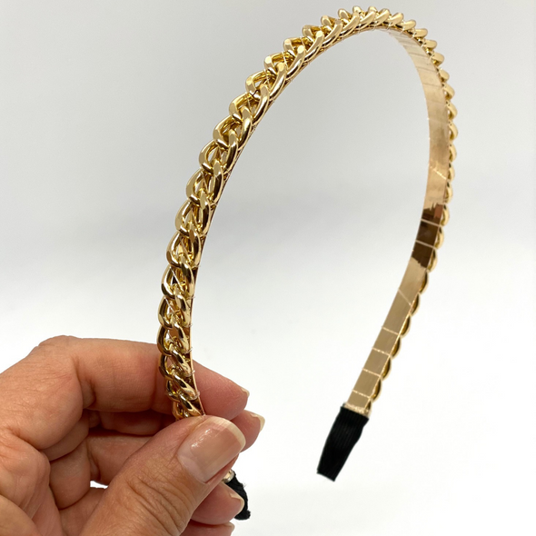Metal Chain Hairband - Gold